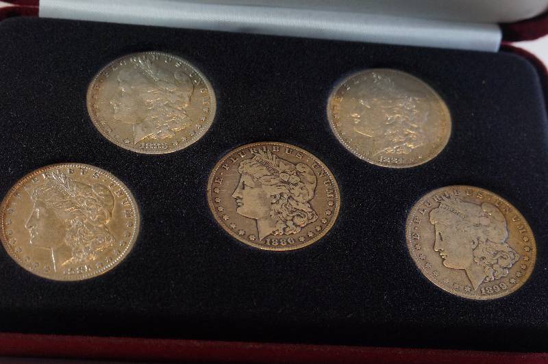 5 Morgan Silver Dollars
