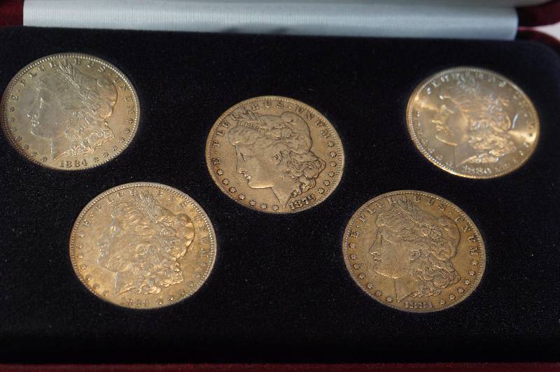 5 Morgan Silver Dollars