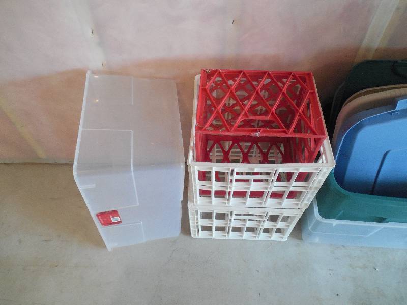 HUGE LOT OF TOTES & CRATES