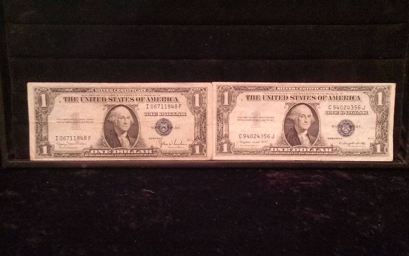 Lot Silver Certificates, 1935D, 1935G