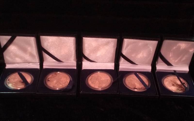 Lot - 2013 & 2014 Copper American Eagle Dollar Proof