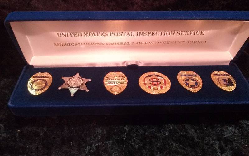 United States Postal Inspection Service Pins in velvet case