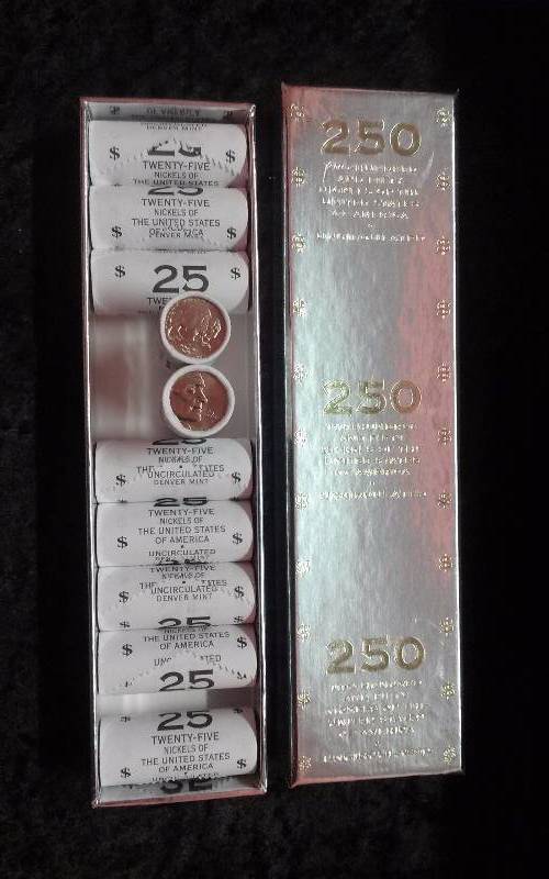 250 US Nickels of the US, Uncirculated, $12.50 face value