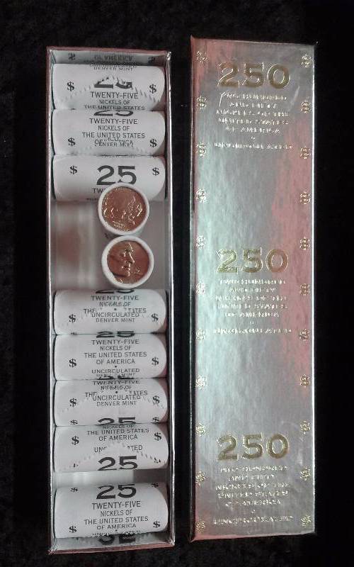 250 US Nickels of the US, Uncirculated, $12.50 face value