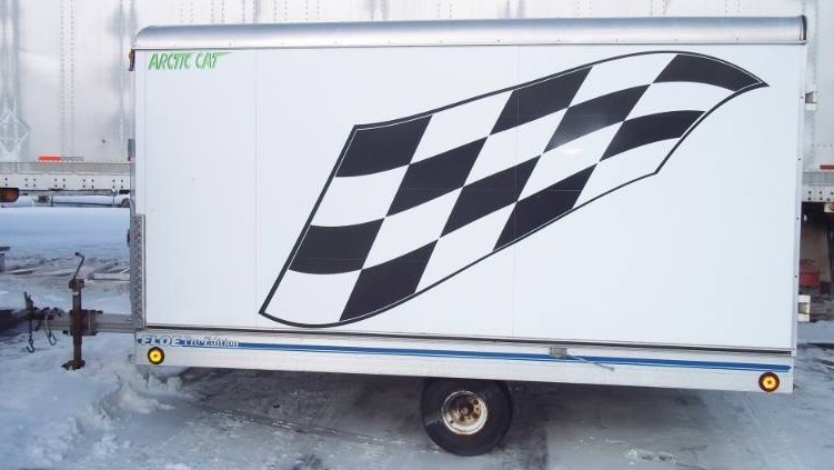 lot 1 image: Floe Pro Edition Enclosed Snowmobile Trailer