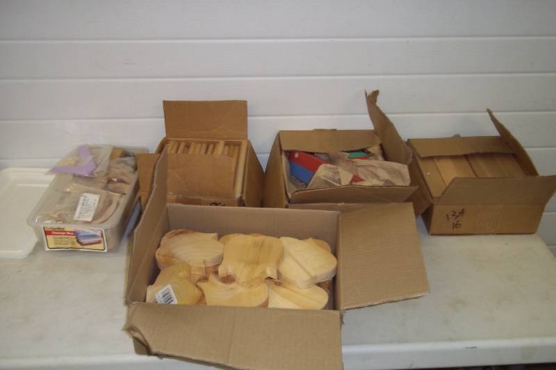 lot 114 image: 5 Boxes of Wood Craft Parts