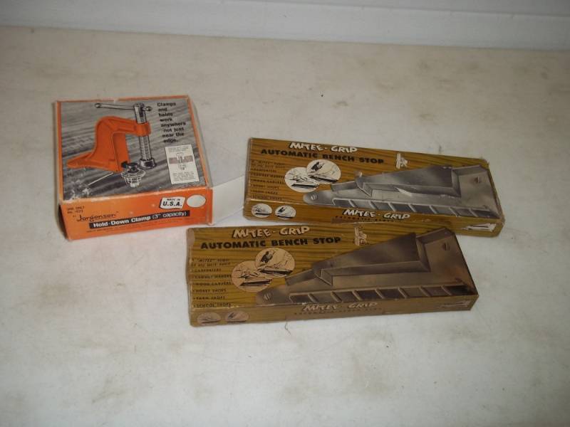 lot 131 image: Hold down tool and Bench stops
