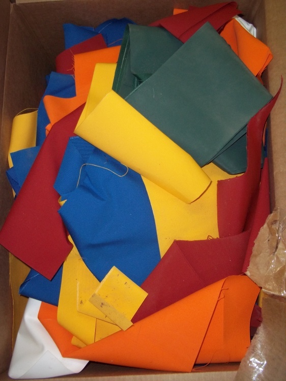 lot 160 image: Box of colorful canvas pieces are 6 wide