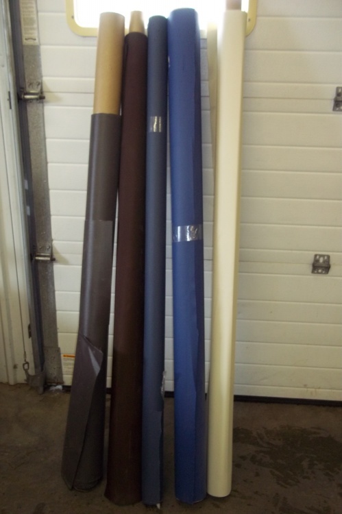 lot 181 image: 5 Partial rolls of vinyl assorted lengths 49 to 62