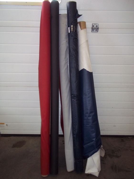 lot 188 image: 5 Partial rolls of vinyl assorted lengths 53 to 62