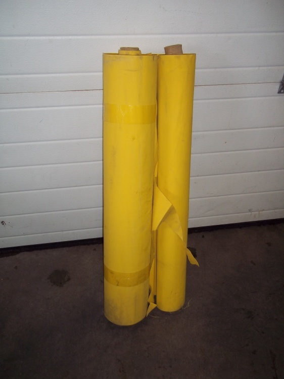 lot 192 image: 2 Partial rolls of yellow vinyl 32 Wide