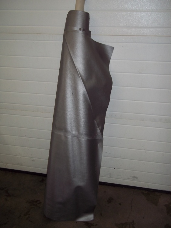 lot 196 image: Partial roll of grey vinyl 51 Wide