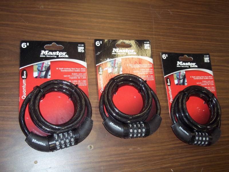 lot 227 image: Case of 3 master lock bike locks