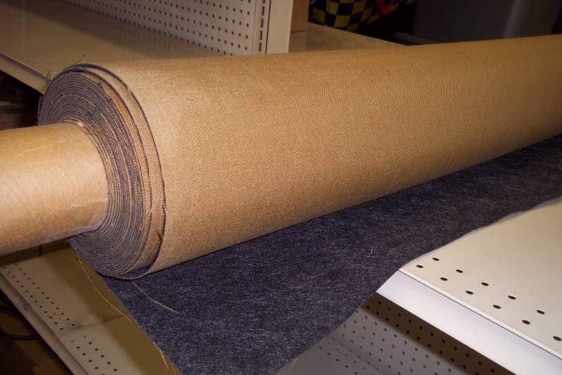 lot 240 image: Roll of tan padded vinyl 55