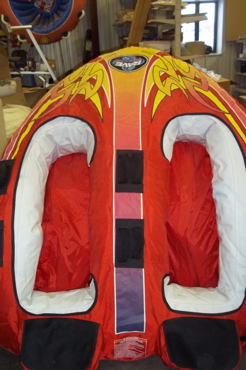 lot 246 image: Rave 2 person towable Inflatable has hole needs repair
