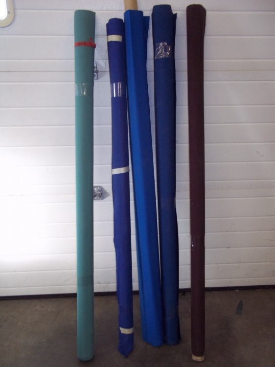 lot 281 image: 5 Rolls of assorted fabric  62 Wide
