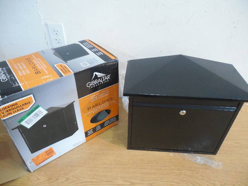 lot 35 image: Gibraltar Mailboxes Barlowe Black Wall-Mount Mailbox