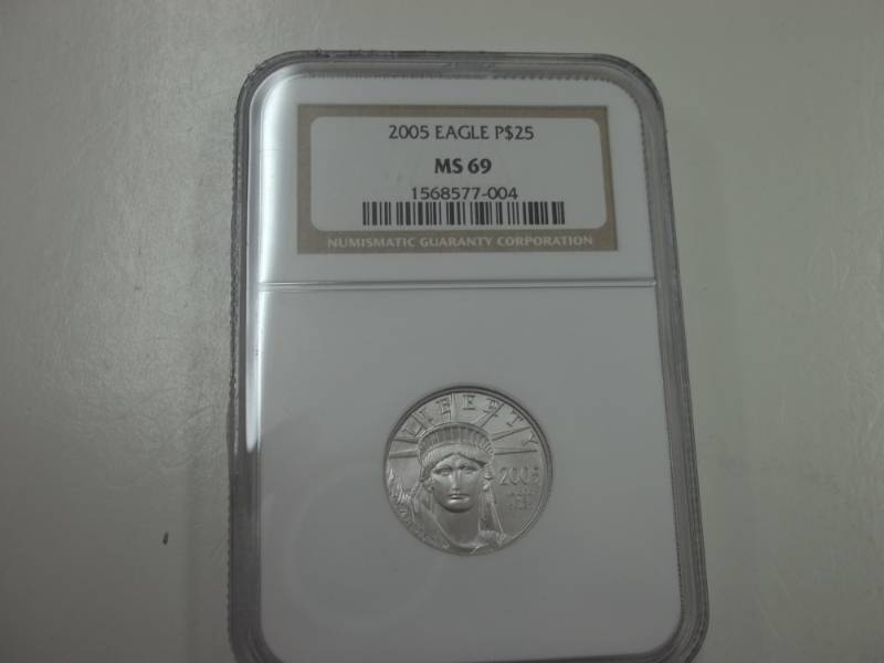 Platinum $25 2005 Eagle PCGS MS 69 14 oz. Platinum .9999