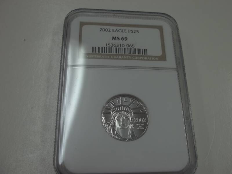 Platinum $25 2002 Eagle PCGS MS 69 14 oz. Platinum .9999