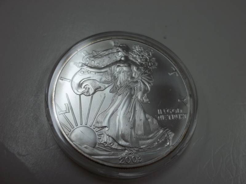 Silver American Eagle 1 Oz. Fine Silver Year 2003 Coin in case