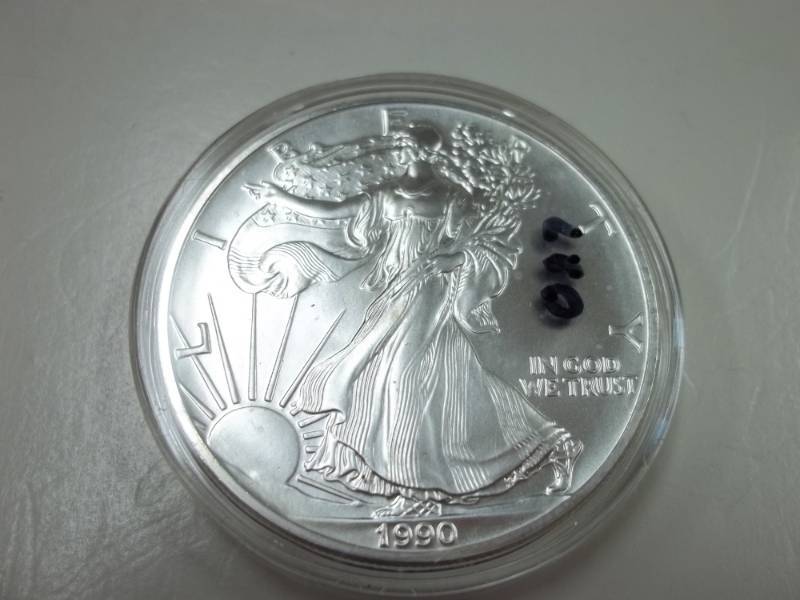 Silver American Eagle 1 Oz. Fine Silver Year 1990 Coin in case