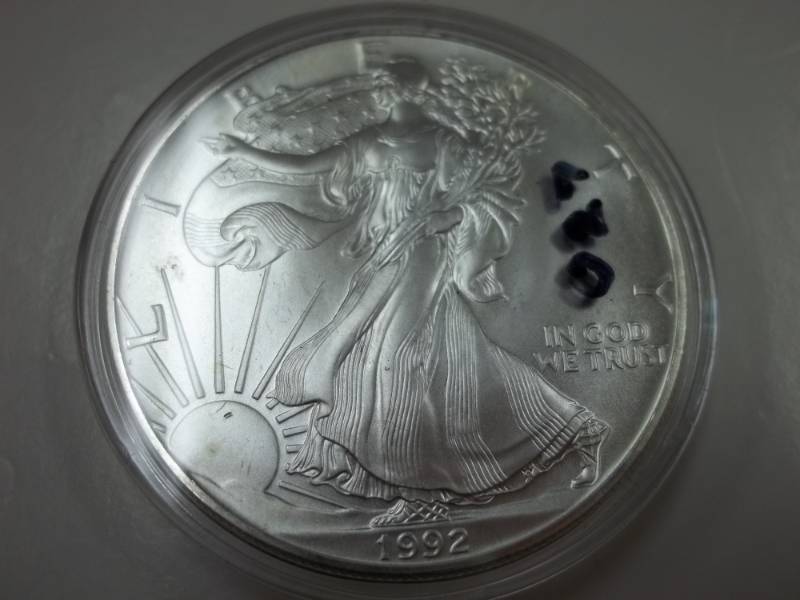 Silver American Eagle 1 Oz. Fine Silver Year 1992 Coin in case