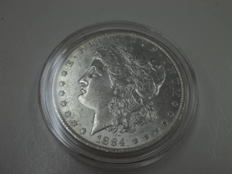1884 Morgan Silver Dollar 90% Silver in Case