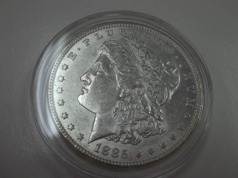 1885 Morgan Silver Dollar 90% Silver in Case