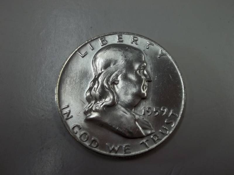 1959 D Benjamin Franklin Half Dollar 90% Silver
