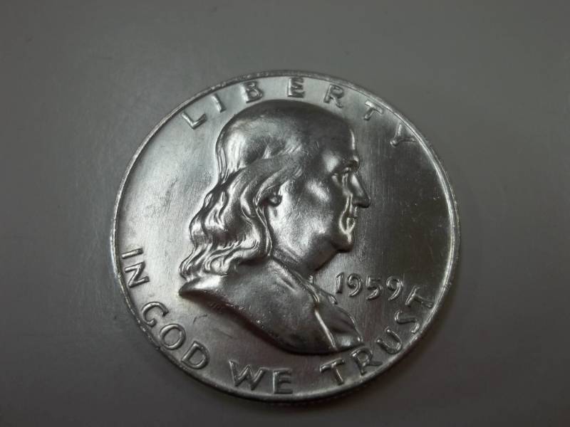 1959 D Benjamin Franklin Half Dollar 90% Silver