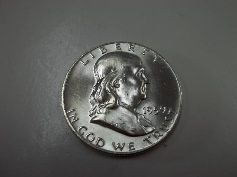 1959 D Benjamin Franklin Half Dollar 90% Silver