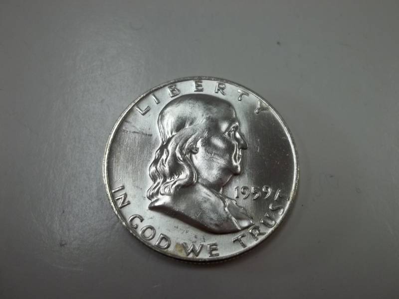 1959 D Benjamin Franklin Half Dollar 90% Silver