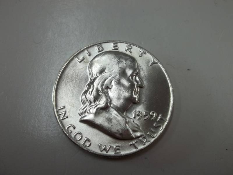 1959 D Benjamin Franklin Half Dollar 90% Silver