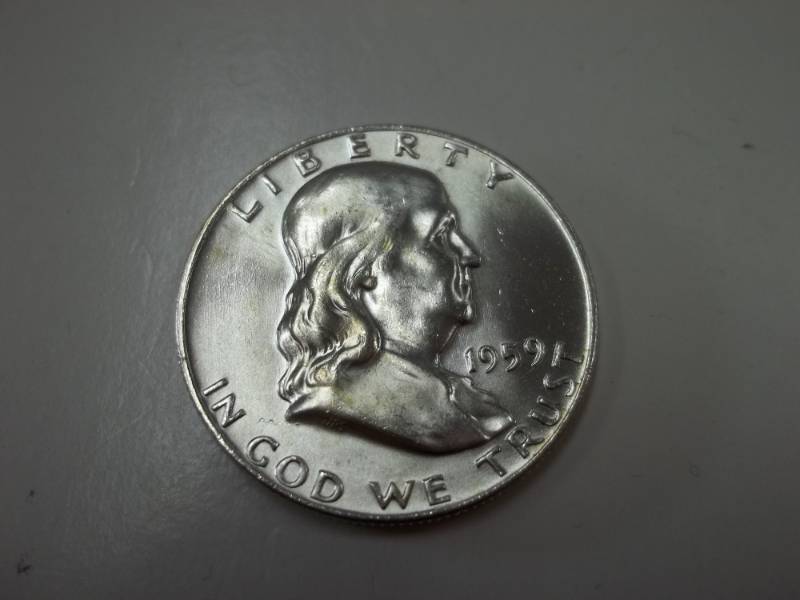 1959 D Benjamin Franklin Half Dollar 90% Silver