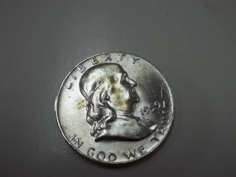 1959 D Benjamin Franklin Half Dollar 90% Silver