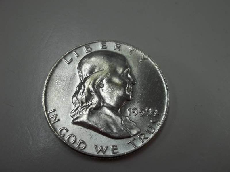 1959 D Benjamin Franklin Half Dollar 90% Silver