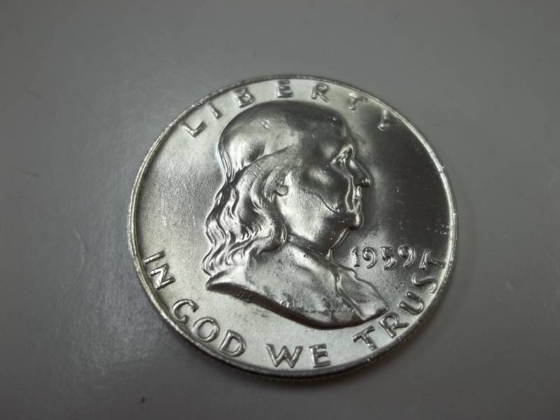 1959 D Benjamin Franklin Half Dollar 90% Silver