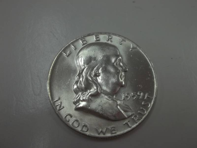 1959 D Benjamin Franklin Half Dollar 90% Silver