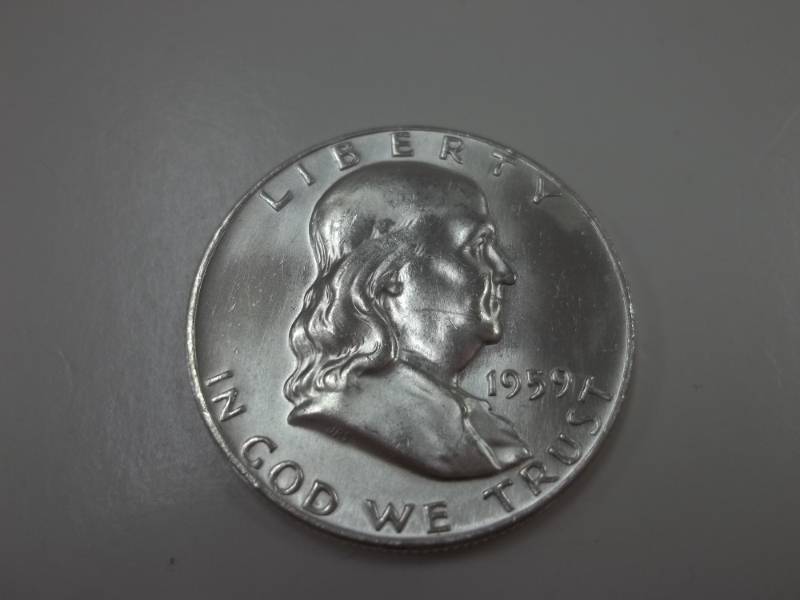 1959 D Benjamin Franklin Half Dollar 90% Silver