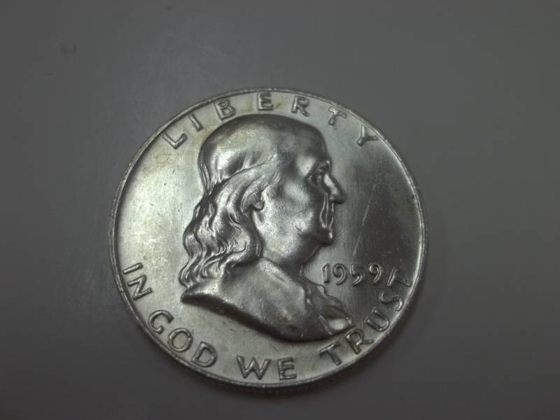 1959 D Benjamin Franklin Half Dollar 90% Silver