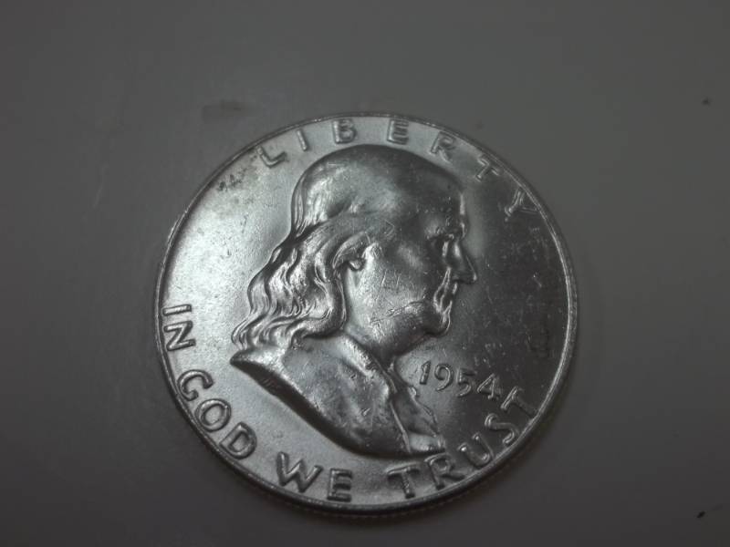 1954 P Benjamin Franklin Half Dollar 90% Silver