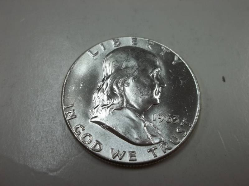 1963 Benjamin Franklin Half Dollar 90% Silver