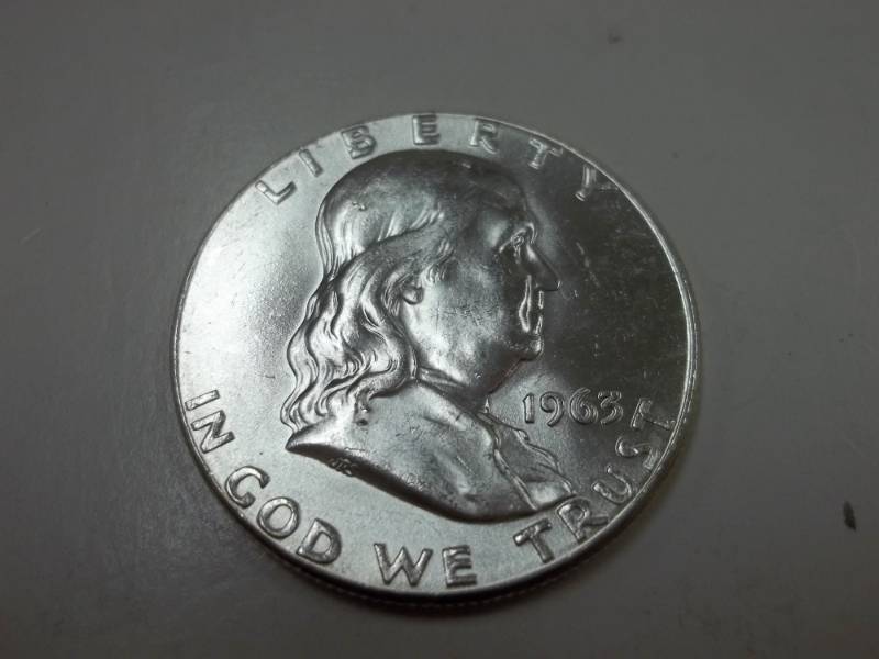 1963 Benjamin Franklin Half Dollar 90% Silver