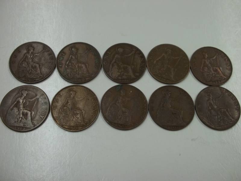 10 - One Penny Georgivs V DEI Gra Britt OMN Rex Fid Def Ind Imp