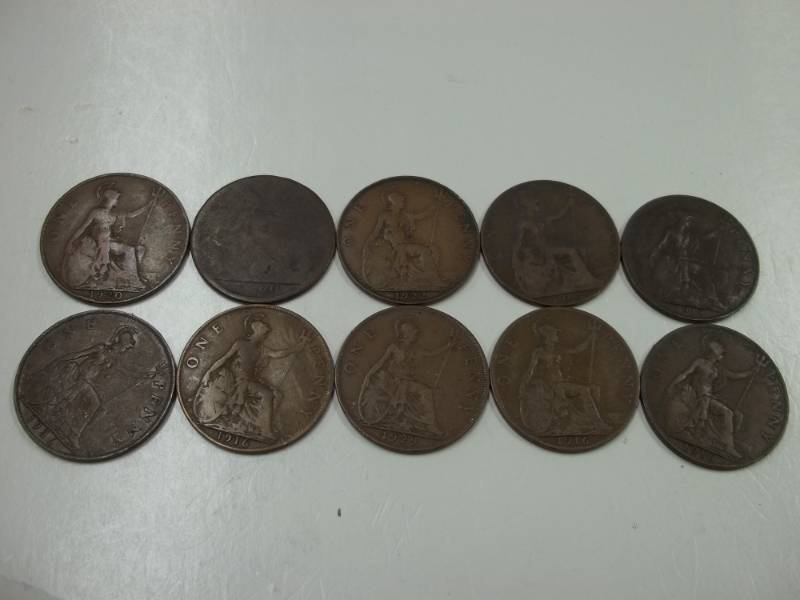 10 - One Penny Georgivs V DEI Gra Britt OMN Rex Fid Def Ind Imp