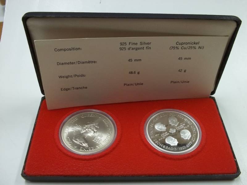 Canadian 4 Governors General Medallions one 925 Fine Silver, one 75% Cu25%Ni