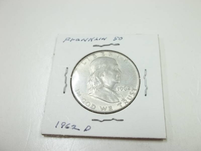 1962 D Benjamin Franklin Half Dollar 90% Silver
