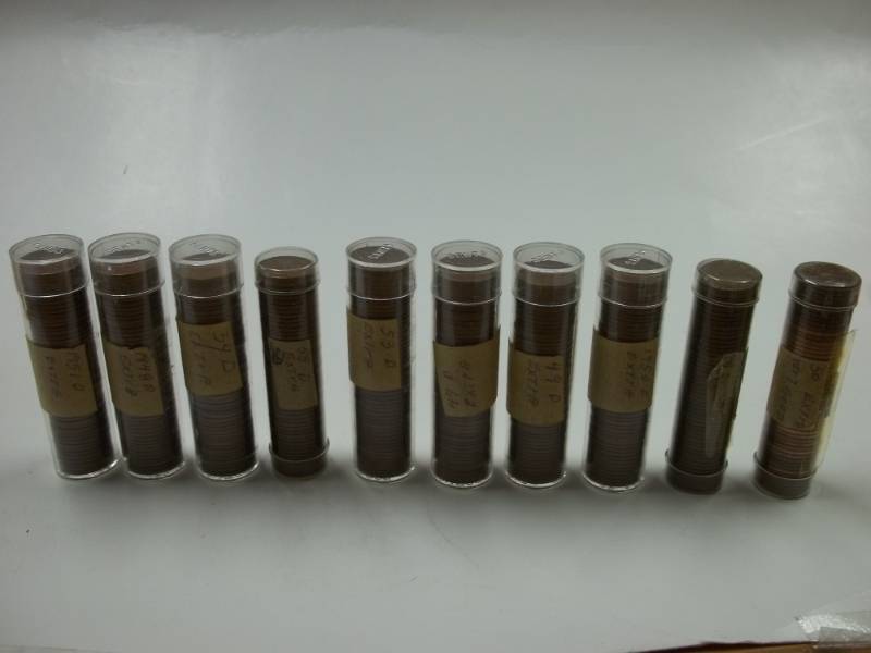 10 Rolls of Pennies Assorted years