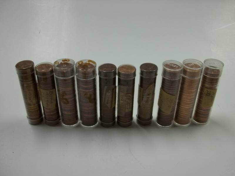 10 Rolls of Pennies Assorted years
