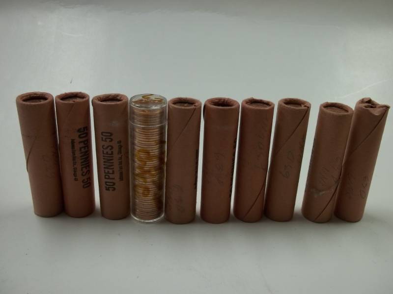 10 Rolls of Pennies Assorted years